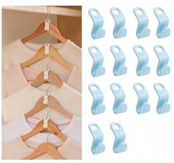 Space-Saving Clothes Hanger Connector Hooks