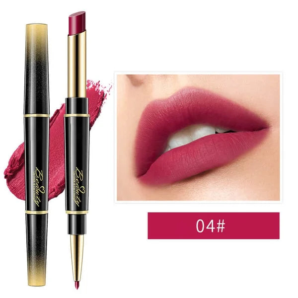 Double Ended lipstick Automatic Lip Liner Matte Waterproof Non-Fading Non-stick Lipstick