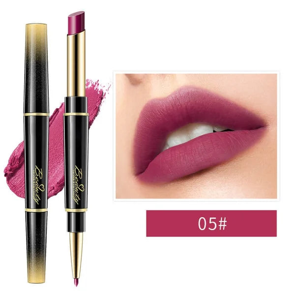 Double Ended lipstick Automatic Lip Liner Matte Waterproof Non-Fading Non-stick Lipstick