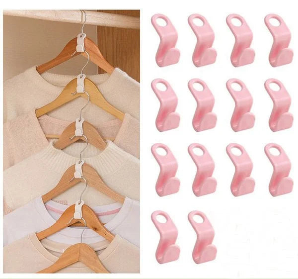 Space-Saving Clothes Hanger Connector Hooks