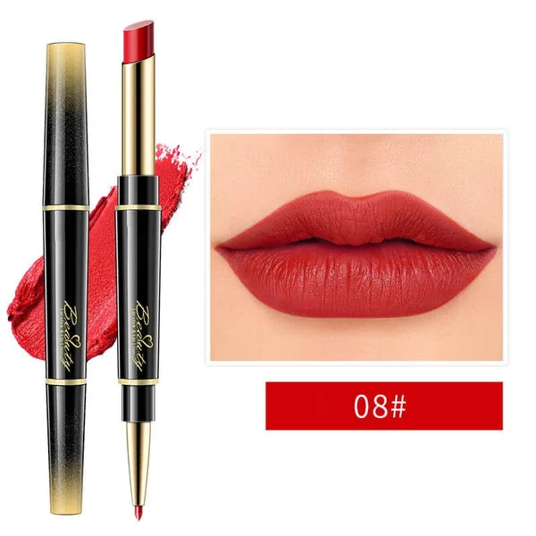 Double Ended lipstick Automatic Lip Liner Matte Waterproof Non-Fading Non-stick Lipstick