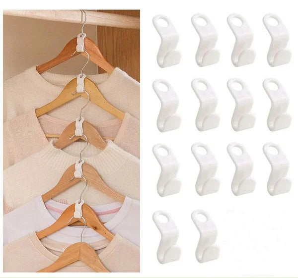 Space-Saving Clothes Hanger Connector Hooks