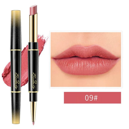 Double Ended lipstick Automatic Lip Liner Matte Waterproof Non-Fading Non-stick Lipstick