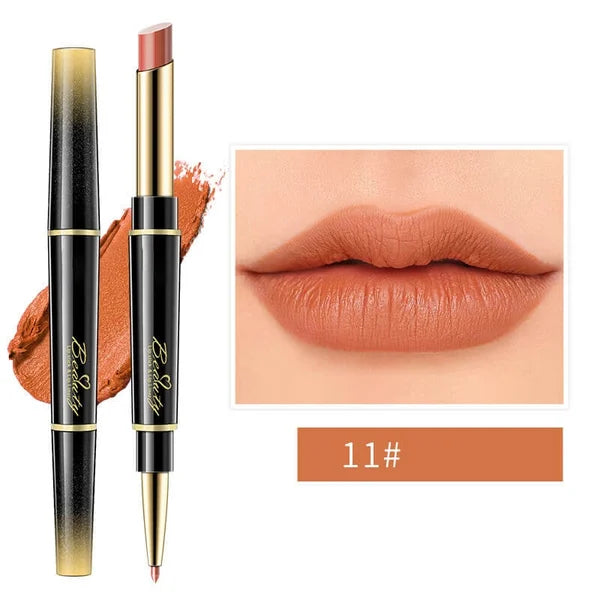 Double Ended lipstick Automatic Lip Liner Matte Waterproof Non-Fading Non-stick Lipstick