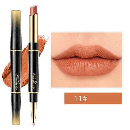 Double Ended lipstick Automatic Lip Liner Matte Waterproof Non-Fading Non-stick Lipstick