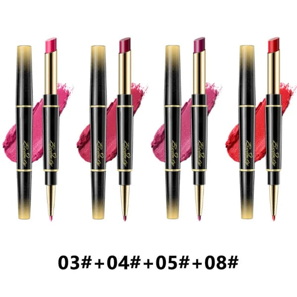 Double Ended lipstick Automatic Lip Liner Matte Waterproof Non-Fading Non-stick Lipstick