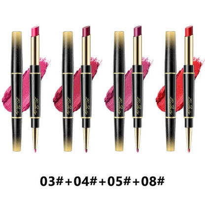 Double Ended lipstick Automatic Lip Liner Matte Waterproof Non-Fading Non-stick Lipstick