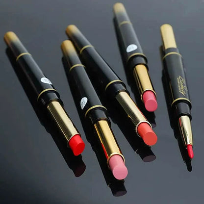 Double Ended lipstick Automatic Lip Liner Matte Waterproof Non-Fading Non-stick Lipstick