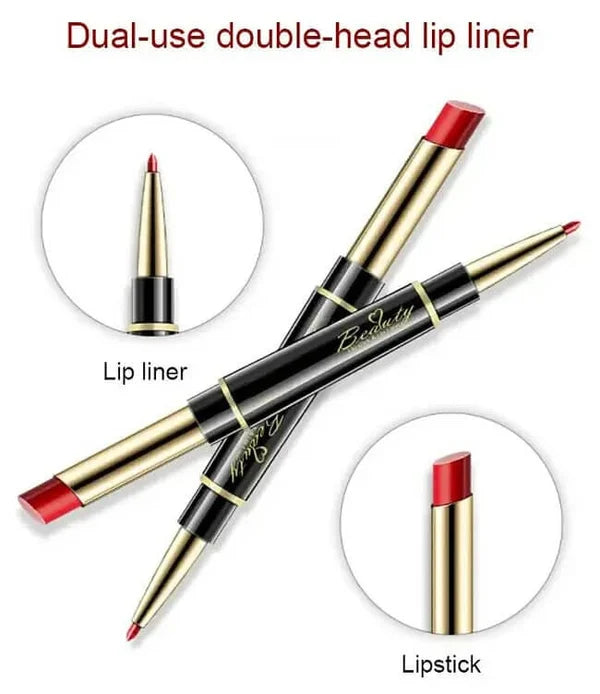 Double Ended lipstick Automatic Lip Liner Matte Waterproof Non-Fading Non-stick Lipstick