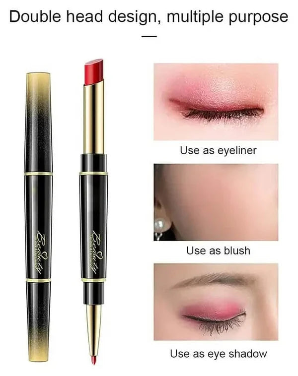 Double Ended lipstick Automatic Lip Liner Matte Waterproof Non-Fading Non-stick Lipstick