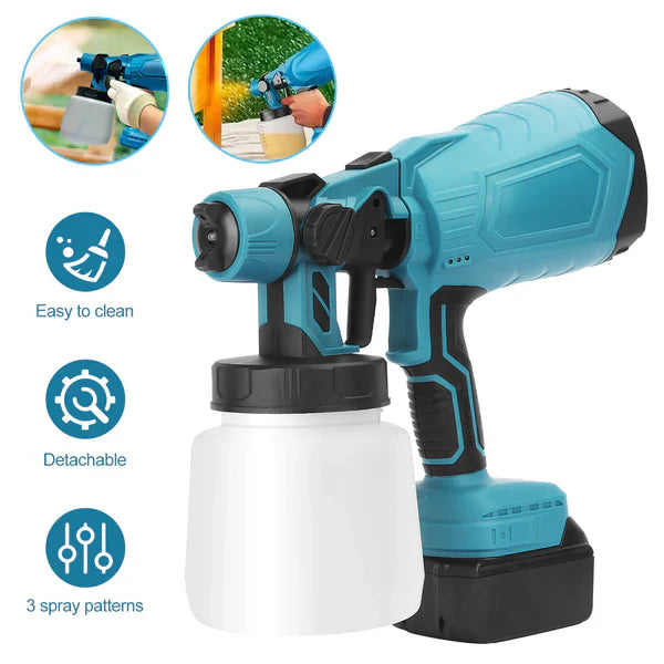 High-pressure Cordless Paint Sprayer with 2 Batteries