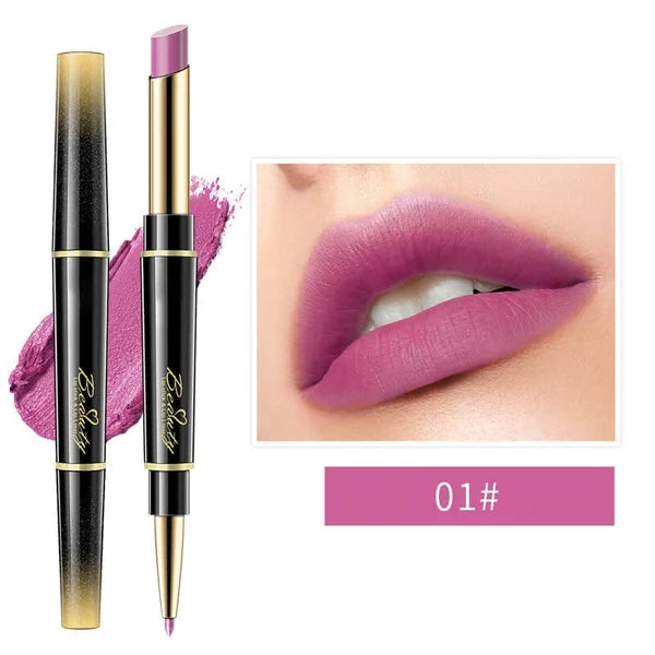 Double Ended lipstick Automatic Lip Liner Matte Waterproof Non-Fading Non-stick Lipstick