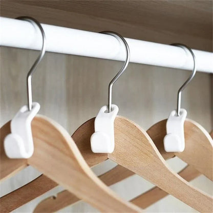 Space-Saving Clothes Hanger Connector Hooks