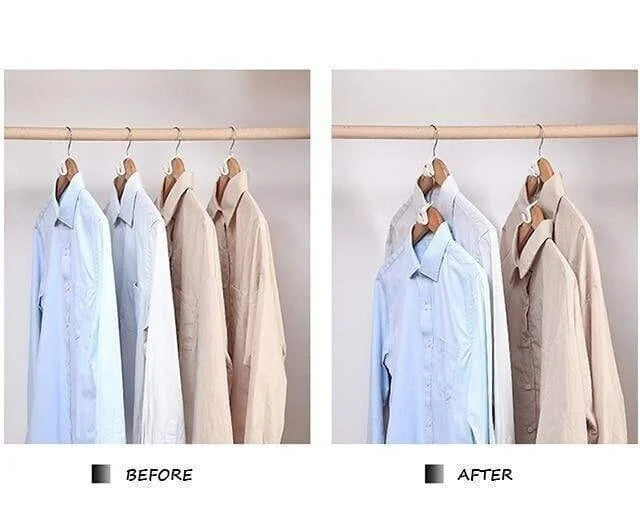 Space-Saving Clothes Hanger Connector Hooks